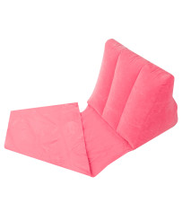 Beach mat lounger with backrest inflatable pink