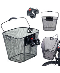 Bicycle basket front metal click basket