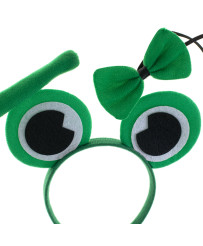 Costume headband bow tie tail set frog