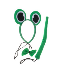 Costume headband bow tie tail set frog
