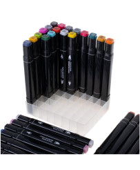 Double-sided alcohol markers in case 48 + stand