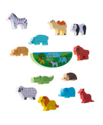 Jigsaw puzzle game balancing safari animals