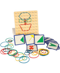 Geoboard geoplan wooden puzzle creating shapes with rubber bands