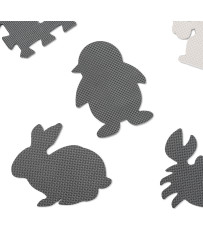 Foam puzzle mat for children 9 el. black-ecru 85cm x 85cm x 1cm