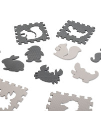 Foam puzzle mat for children 9 el. black-ecru 85cm x 85cm x 1cm