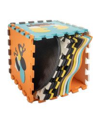 Foam puzzle mat / playpen for children 25el. colorful animals 114cm x 114cm x 1cm
