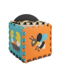 Foam puzzle mat / playpen for children 25el. colorful animals 114cm x 114cm x 1cm