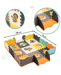 Foam puzzle mat / playpen for children 25el. colorful animals 114cm x 114cm x 1cm