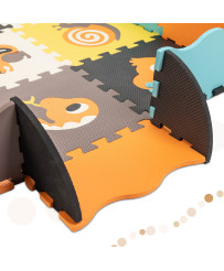 Foam puzzle mat / playpen for children 25el. colorful animals 114cm x 114cm x 1cm