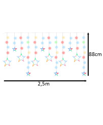 LED curtain lights stars 2.5m 138LED multicolor