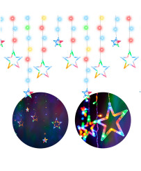 LED curtain lights stars 2.5m 138LED multicolor