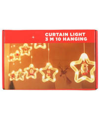 LED curtain lights with figures 3m 125LED warm white