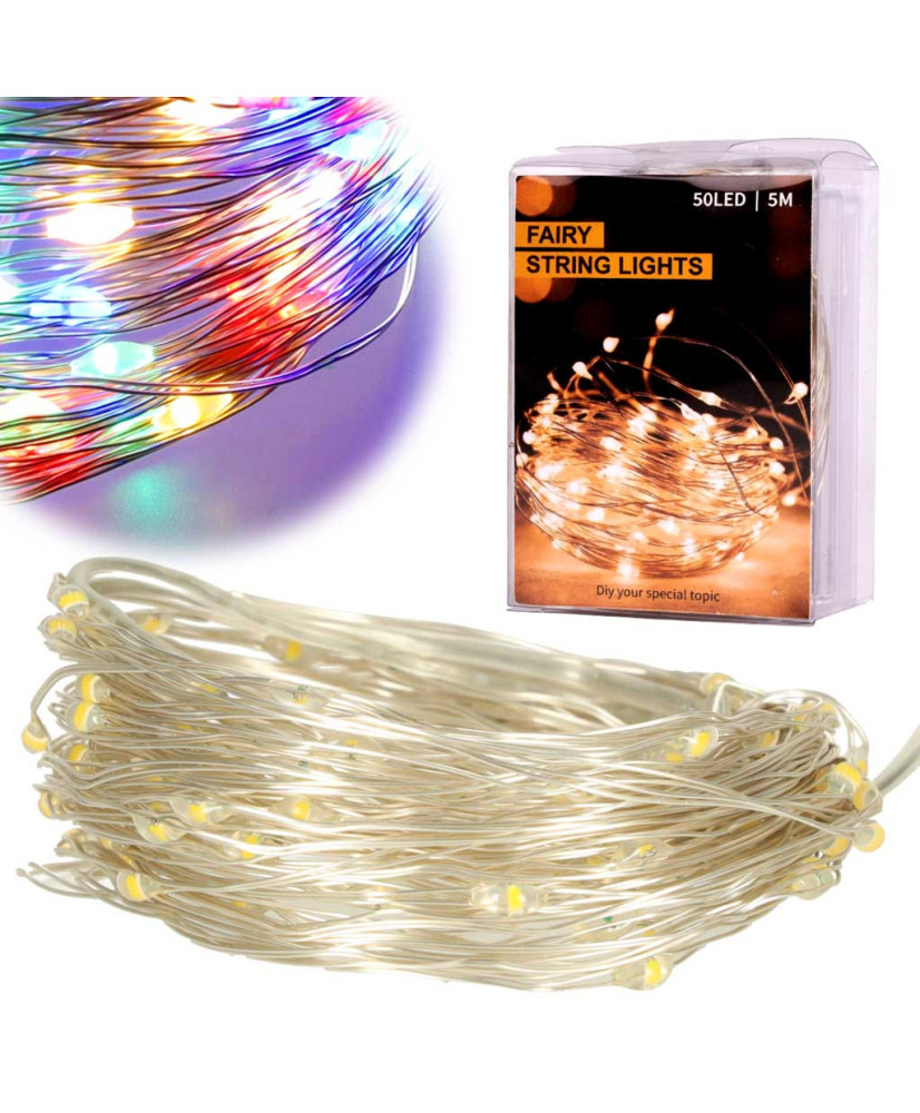 LED decorative wire lights 5m 50LED multicolor