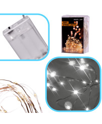 LED decorative wire lights 5m 50LED cold white