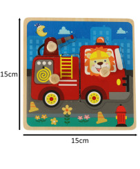 Wooden puzzle fire department