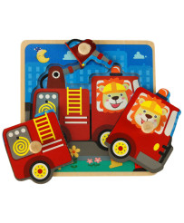 Wooden puzzle fire department