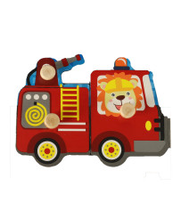 Wooden puzzle fire department