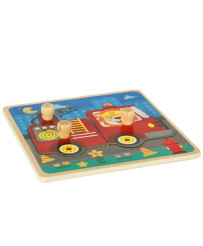 Wooden puzzle fire department
