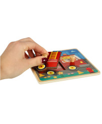 Wooden puzzle fire department