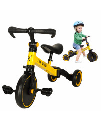 Trike Fix Mini cross-country tricycle 3 in 1 with pedals yellow