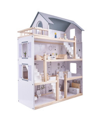 Wooden doll house + furniture 80cm