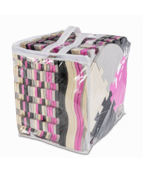 Foam puzzle mat / playpen 36el grey-pink 143cm x 143cm x 1cm