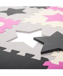 Foam puzzle mat / playpen 36el grey-pink 143cm x 143cm x 1cm