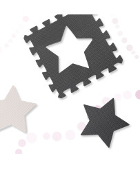 Foam puzzle mat / playpen 36el grey-pink 143cm x 143cm x 1cm
