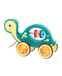 Wooden rattle on a string mobile turtle