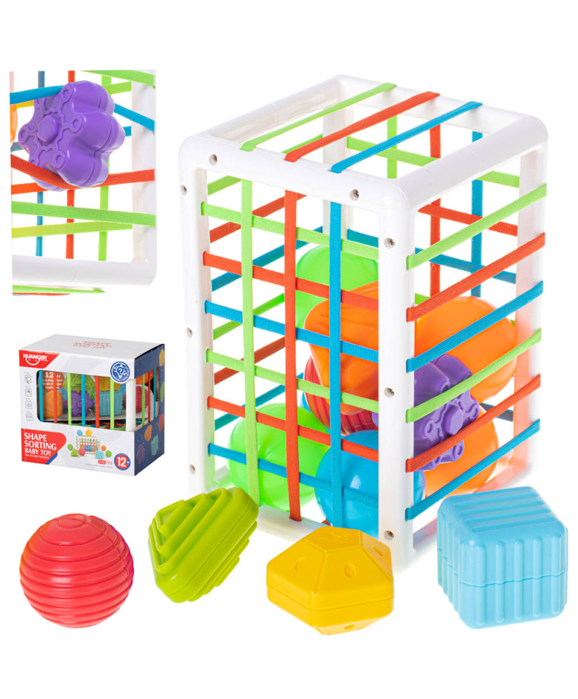 Flexible cube sorter toy plug-in rectangle