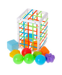 Flexible cube sorter toy plug-in rectangle