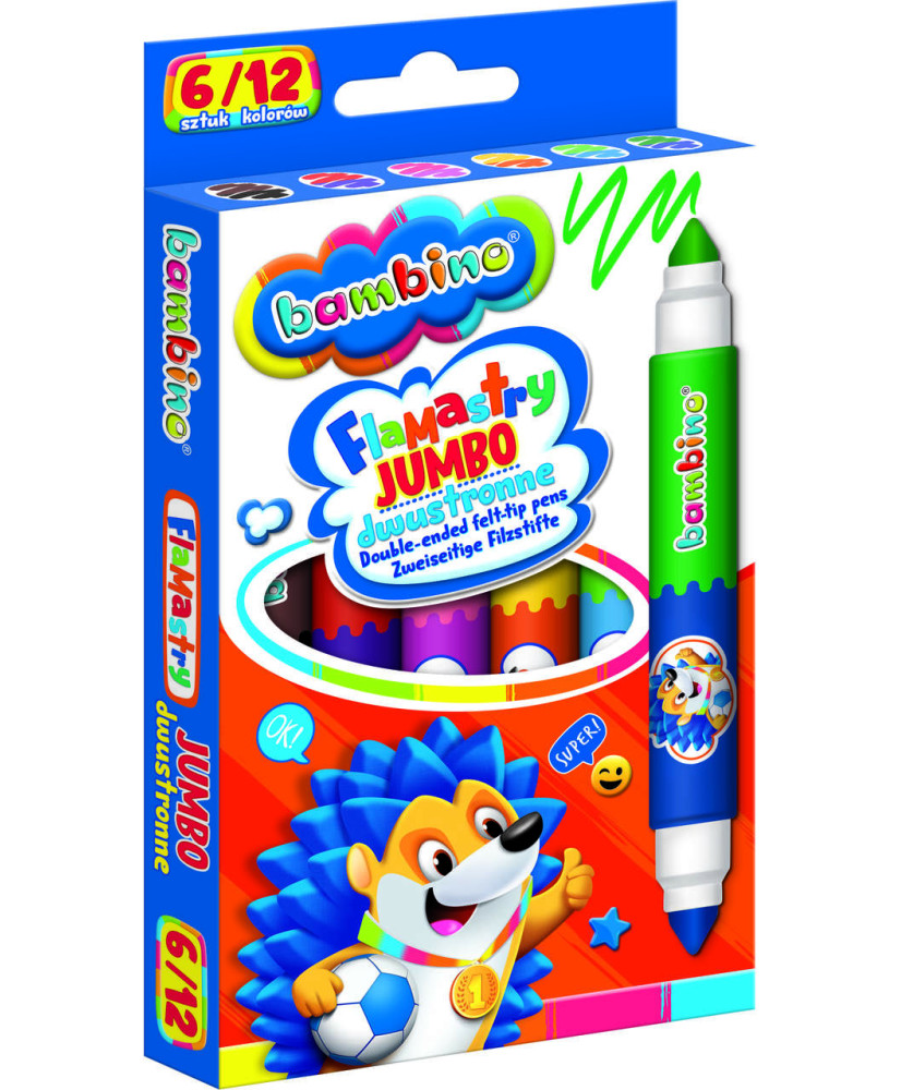 BAMBINO Jumbo double-sided markers 6 pieces/12 colors