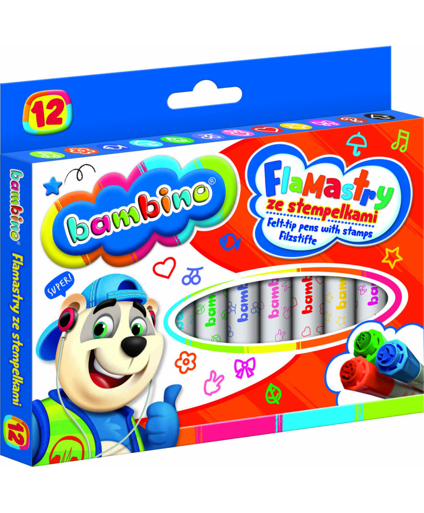 BAMBINO Markers with stamps 12 colors
