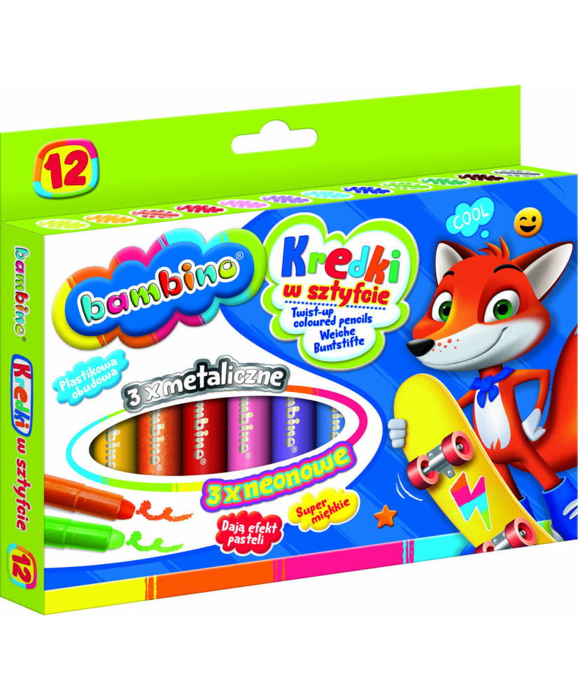 BAMBINO Stick Crayons 12 colors