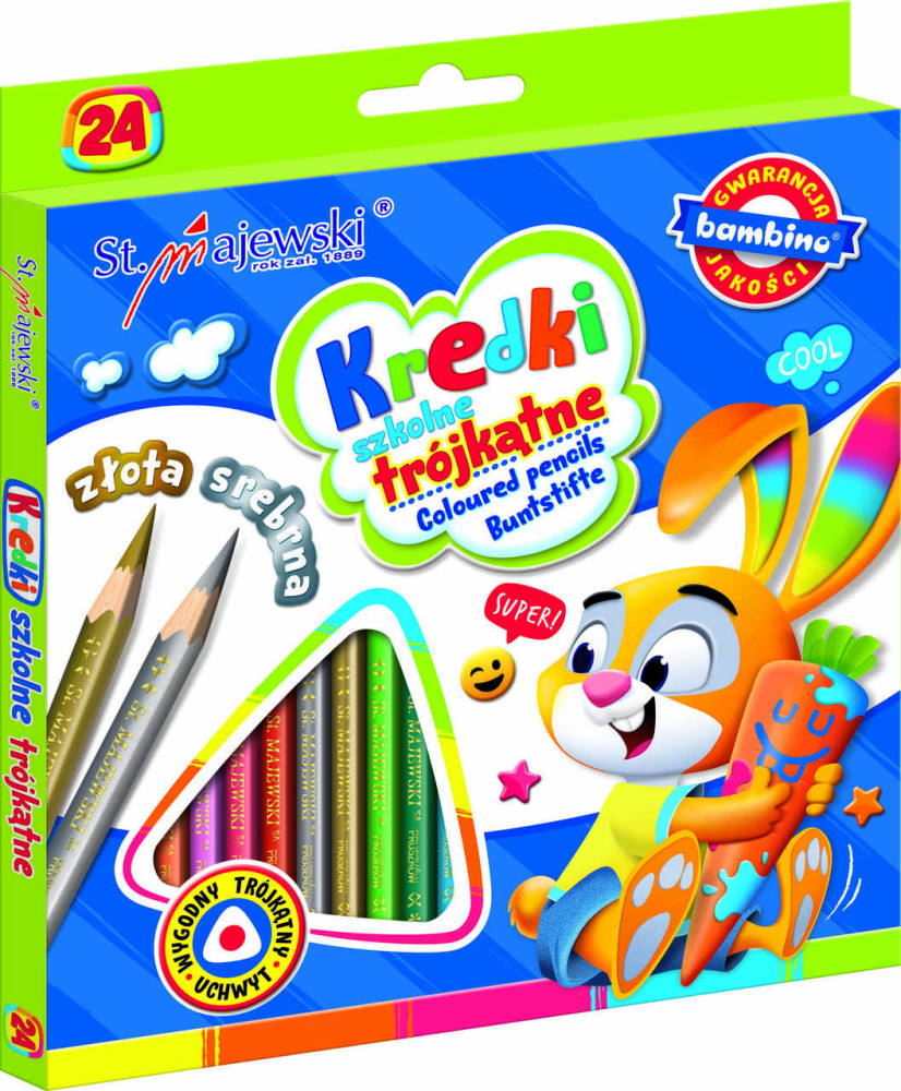 BAMBINO Triangular School Crayons 24 colors