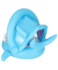 Inflatable pontoon mattress with shark canopy