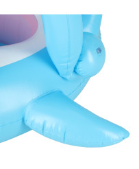 Inflatable pontoon mattress with shark canopy