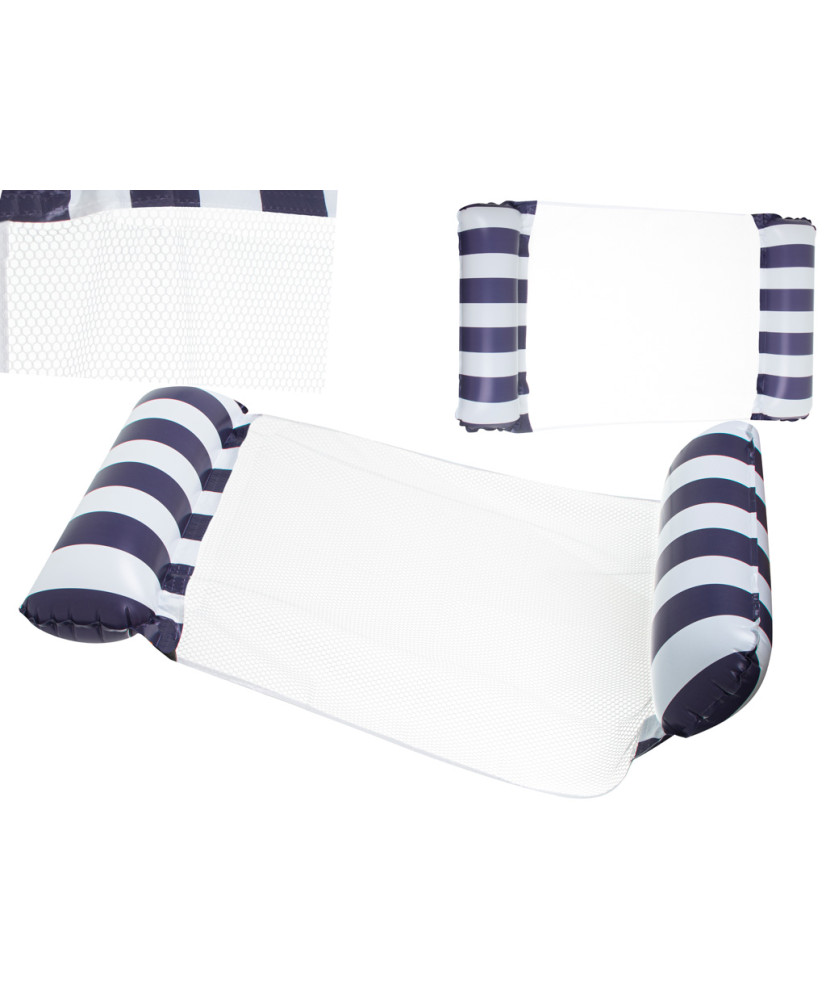 Inflatable mattress swimming chair 120x70cm navy blue