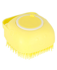 Silicone brush for washing dogs cats yellow