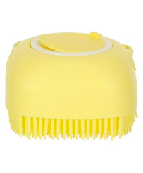 Silicone brush for washing dogs cats yellow