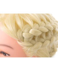 Hairdresser training head natural blonde hair