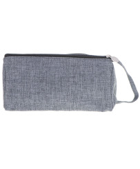 School pencil case double sachet make-up bag grey