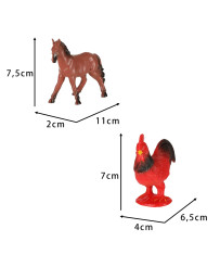Figurines farm animals set cow horse 12pcs