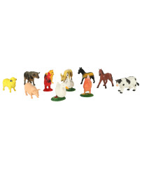 Figurines farm animals set cow horse 12pcs
