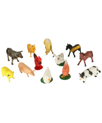 Figurines farm animals set cow horse 12pcs