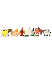 Figurines farm animals set cow horse 12pcs