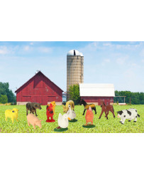 Figurines farm animals set cow horse 12pcs