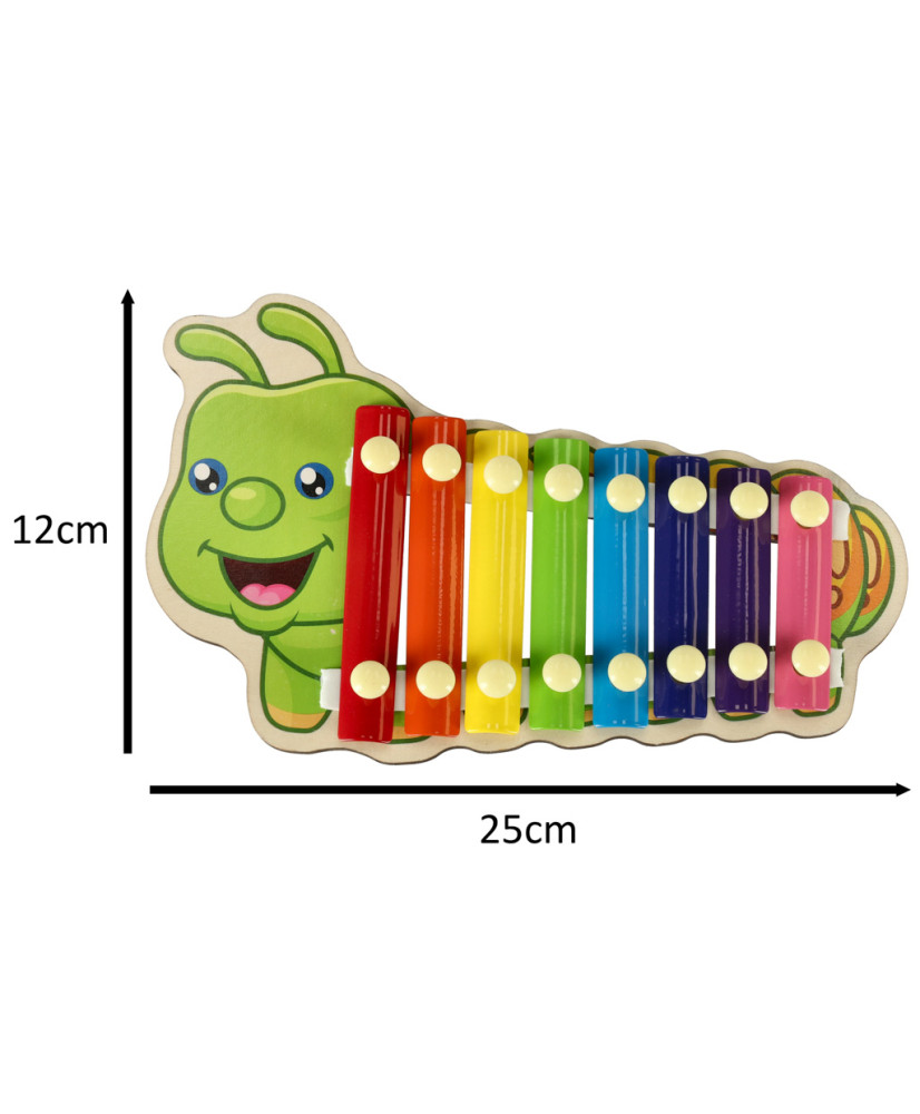 Colorful wooden dulcimer for children caterpillar