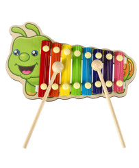 Colorful wooden dulcimer for children caterpillar