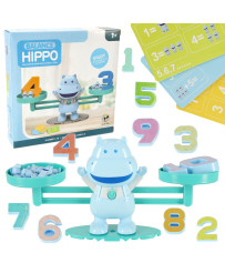 Educational scales learning to count hippopotamus mini